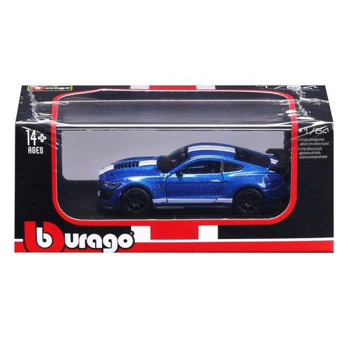 Bburago Ford Mustang Blue 1:64 Diecast Scale Model Car