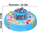 VGRASSP Fishing Game Toy Set for Kids – Rotating Pond with 26 Fish, 4 Fishing Poles, Lights & Music