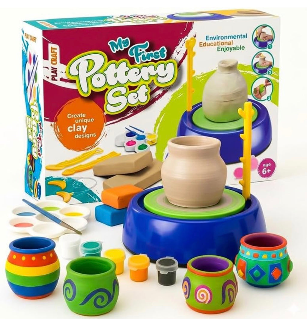 FUN NATION Pottery Making Kit for Kids – Battery Operated Pottery Wheel DIY Art & Craft STEM Toy