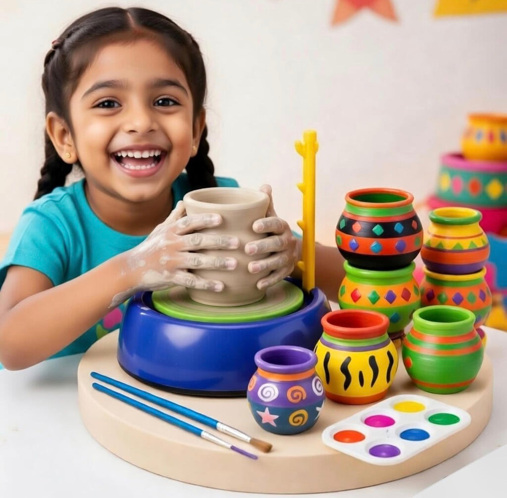 FUN NATION Pottery Making Kit for Kids – Battery Operated Pottery Wheel DIY Art & Craft STEM Toy