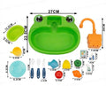 FunBlast Kids Frog Theme Kitchen Sink Play Set with Running Water – Pretend Play Cooking & Dish Washing Toy